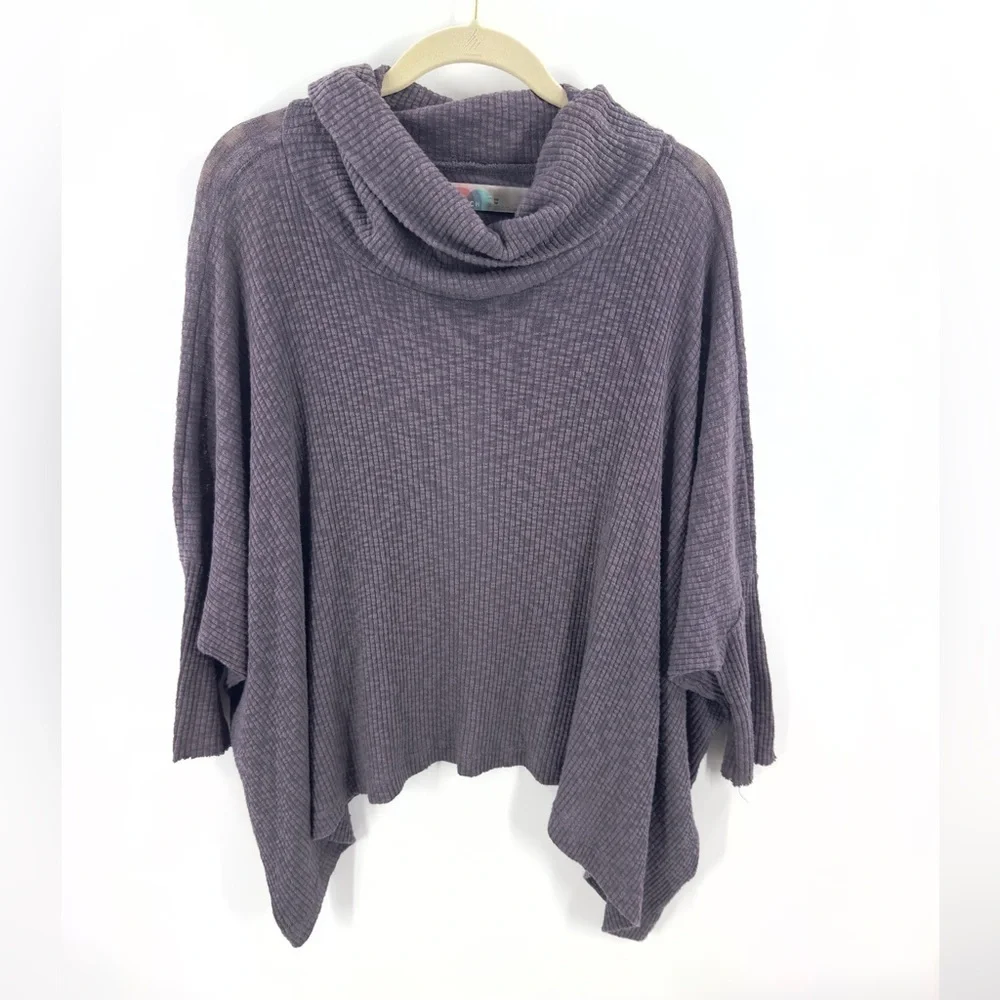 Free People Beach World Traveler Split Back Top Size XS Cowl Neck Boho Thermal - Picture 2 of 11